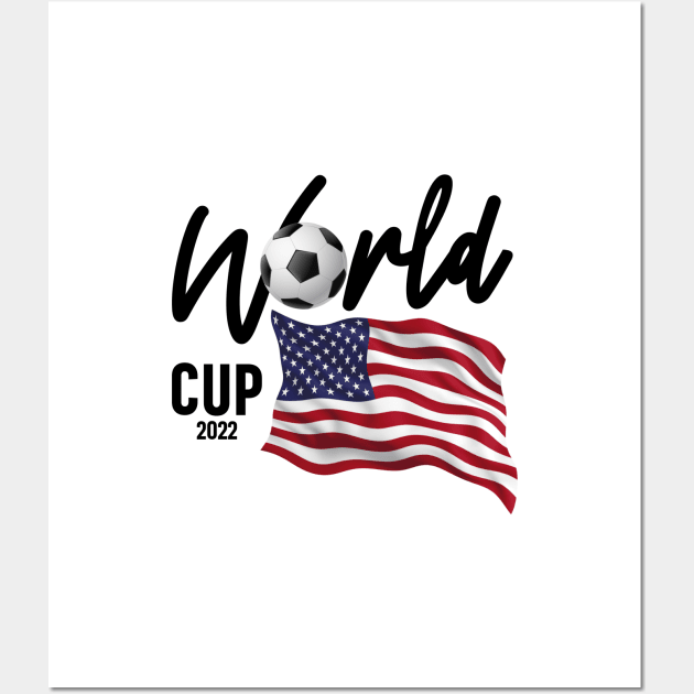 USA Soccer World Cup 2022 - USA Flag Wall Art by cidolopez